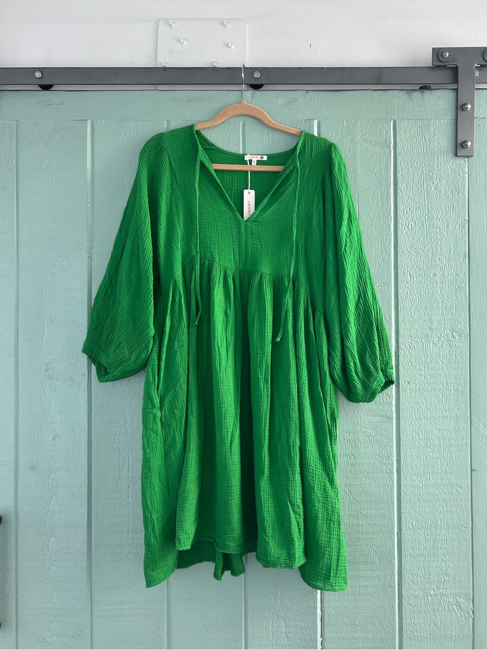 Made in USA Sundry 100% Cotton Gauze Boho Sun Dress XS 0 2 Mini Anthropologie